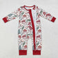 Baby Boy Girl Christmas Western Santa Cactus Sibling Bamboo Romper Pajamas Set