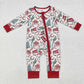 Baby Boy Girl Christmas Western Santa Cactus Sibling Bamboo Romper Pajamas Set