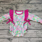 Baby Girl Long Sleeves Seaweed Bows Bubble Romper