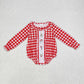 Baby Girl Checkered Santa Christmas Sibling Romper Dress Clothes Set