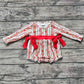 Baby Girl Long Sleeves Christmas Bows Floral Bubble Romper