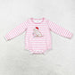 Sibling Baby Kids Embroidery Dogs Lights Stripe Top Pants Christmas Clothes Sets Rompers