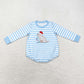 Sibling Baby Kids Embroidery Dogs Lights Stripe Top Pants Christmas Clothes Sets Rompers
