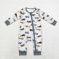 Baby Boy Long Sleeves Plane Sibling Brother Bamboo Romper Pajamas Set