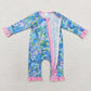 Sibling Baby Girls Kids Long Sleeves Flower House Zipper Romper Pajamas Set RTS