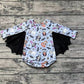 Baby Girl Long Sleeves Halloween Dogs Bats Romper