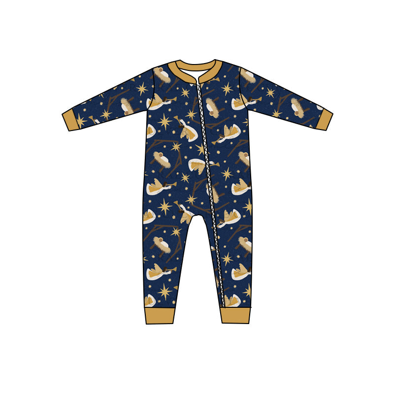Pre-order Baby Boy Nativity Christmas Zipper Romper