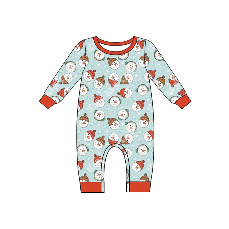 Pre-order Baby Boy Long Sleeves Snowman Christmas Romper