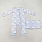 Baby Boy Girl Christmas Santa Bamboo Sibling Romper Pajamas Clothes Set