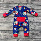 Baby Boy Christmas Cartoon Mouse Hats Zipper Romper