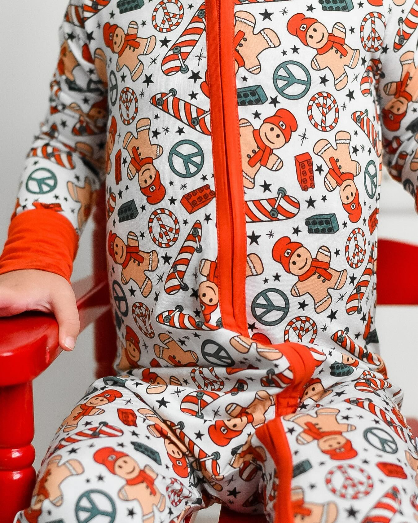 Pre-order Baby Boy Long Sleeves Gingerbread Christmas Zipper Romper