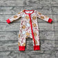 Baby Boy Christmas Cookie Milk Zipper Bamboo Romper