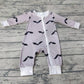 Baby Boy Grey Halloween Bats Long Sleeves Romper