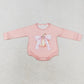 Baby Girl Pumpkin Bow Sibling Sister Pink Shirt Romper