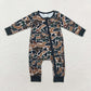 Baby Boy Brown Camo Bamboo Sibling Romper Pajamas Clothes Set