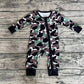 Baby Boy Long Sleeves Green Brown Camo Zipper Bamboo Romper