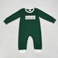 Baby Boy Girl Embroidery Ducks Sibling Green Dress Romper Clothes Set