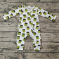 Baby Boy Long Sleeves Green Monster Halloween Zipper Romper