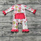 Baby Girl Long Sleeves Christmas Gingerbread Zipper Bamboo Romper