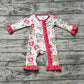 Baby Girl Long Sleeves Christmas Gingerbread Zipper Bamboo Romper