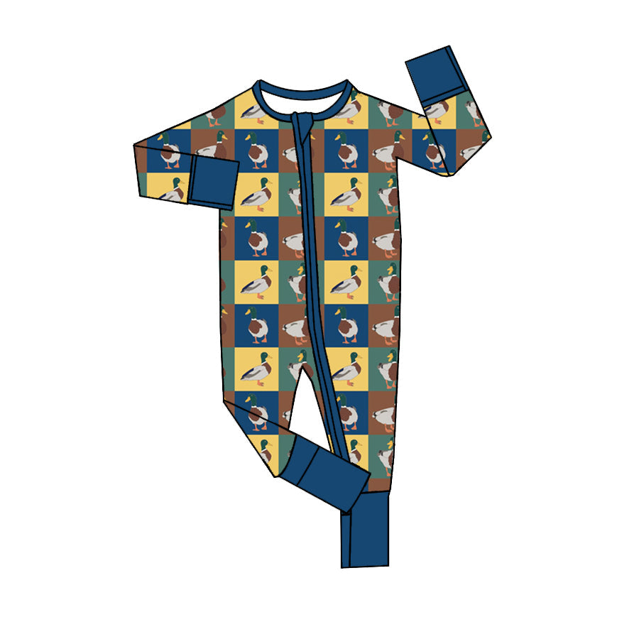 Pre-order Baby Boy Mallard Ducks Zipper Romper