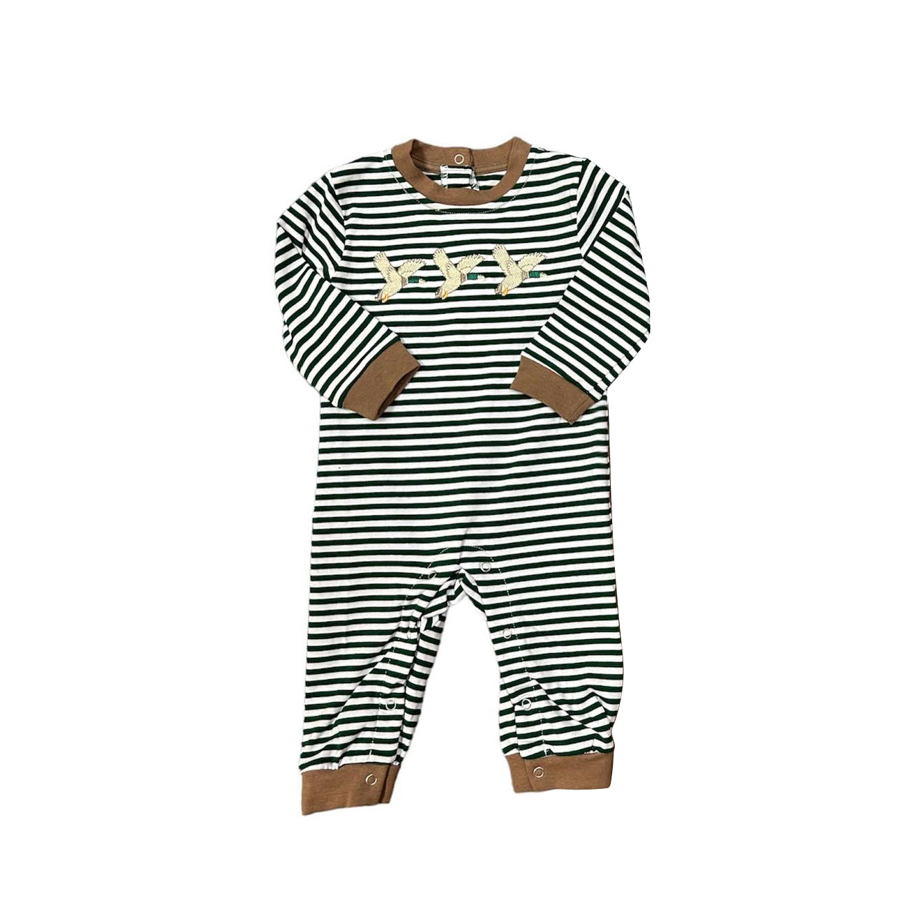 Pre-order Baby Boy Stripes Mallard Ducks Romper