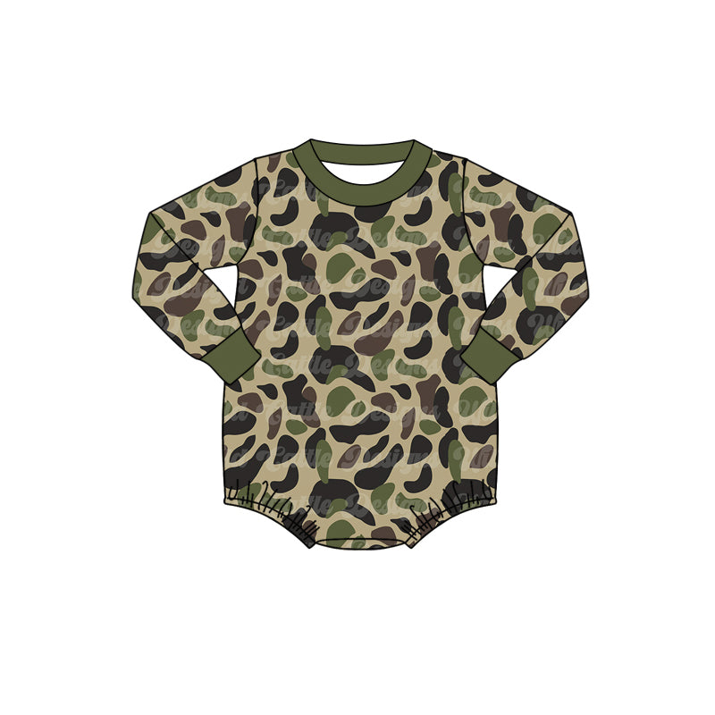 Pre-order Baby Boy Green Camo Long Sleeves Romper