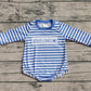 Baby Boy Long Sleeves Blue Stripes Jesus Loves Me Romper