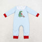 Baby Boy Girl Christmas Embroidery Tree Dog Sibling Romper Set