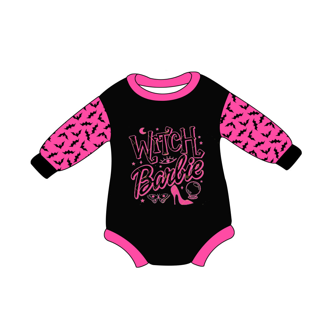 Pre-order Baby Girl Long Sleeves Bats Doll Halloween Romper