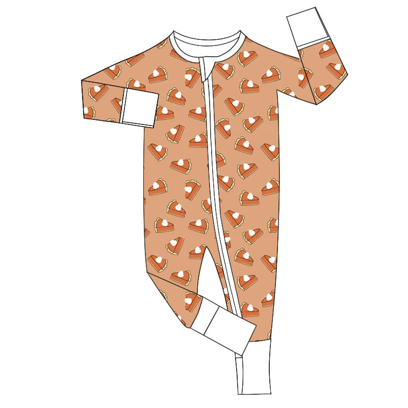 Pre-order Baby Boy Thanksgiving Pie Zipper Romper