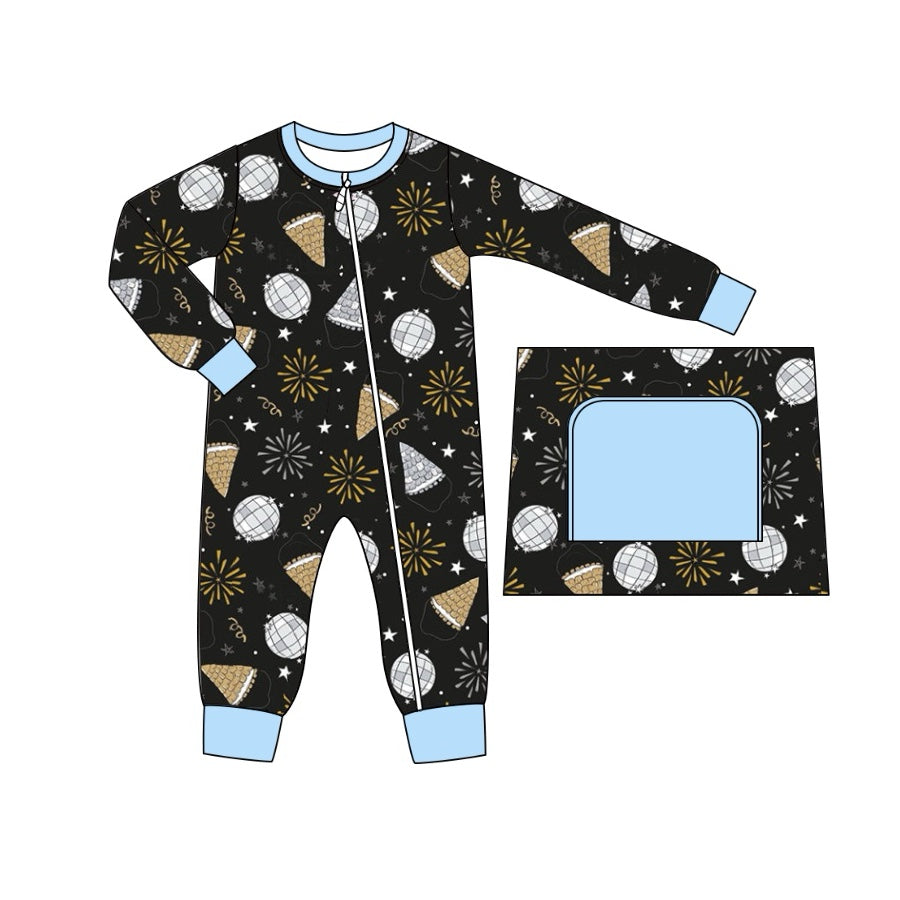 Pre-order Baby Boy Happy New Year Disco Zipper Romper