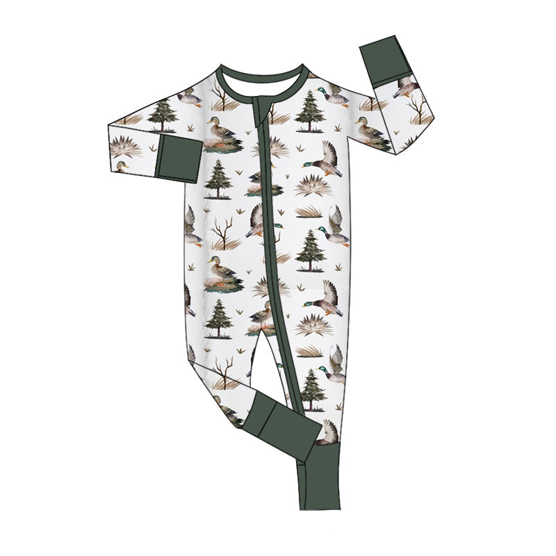 Pre-order Baby Boy Long Sleeves Ducks Zipper Romper