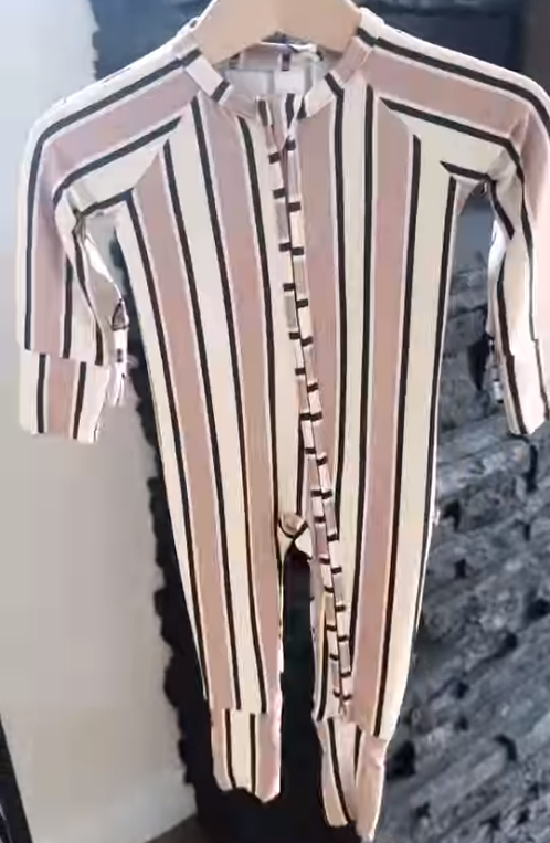 Pre-order Baby Boy Long Sleeves Stripes Zipper Romper