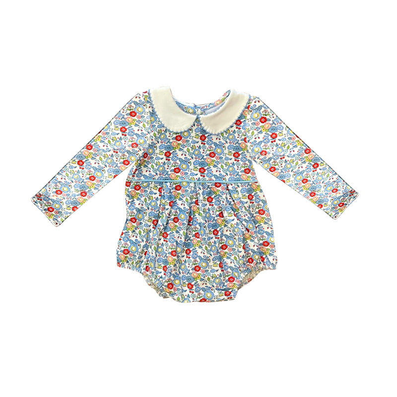 Pre-order Baby Girl Long Sleeves Flower Romper