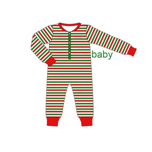Pre-order Baby Boy Christmas Stripes Romper