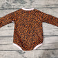 Baby Girl Long Sleeves Halloween Pumpkin Leopard Romper