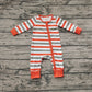 Baby Boy Long Sleeves Stripes Zipper Bamboo Romper