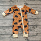 Baby Boy Brown Hats Long Sleeves Zipper Western Romper