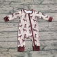 Baby Boy Long Sleeves Brown Dogs Zipper Romper