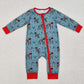 Baby Boy Christmas Dog Sibling Brother Bamboo Romper Pajamas Clothes Set