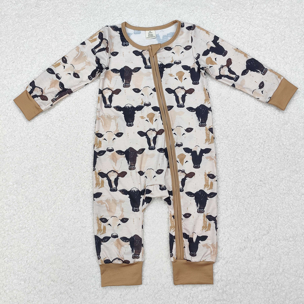 Baby Boy Girl Long Sleeves Western Sibling Bamboo Zipper Romper