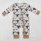 Baby Boy Girl Toddler Western Cow Sibling Bamboo Romper Pajamas Clothes Set