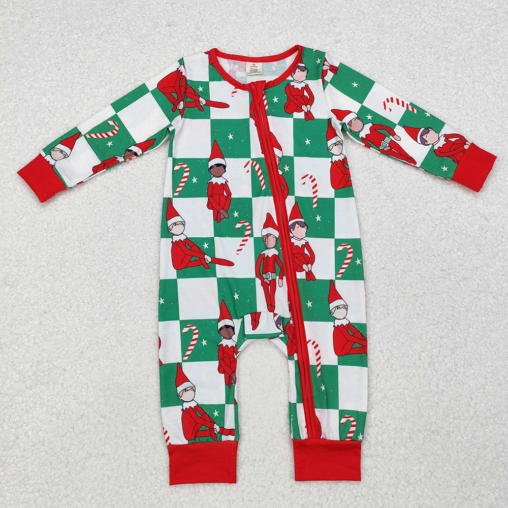 Baby Boy Girl Christmas Shelf Sibling Bamboo Romper Pajamas Clothes Bamboo Set