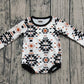Baby Boy Infant Long Sleeves Aztec Western Bubble Romper RTS