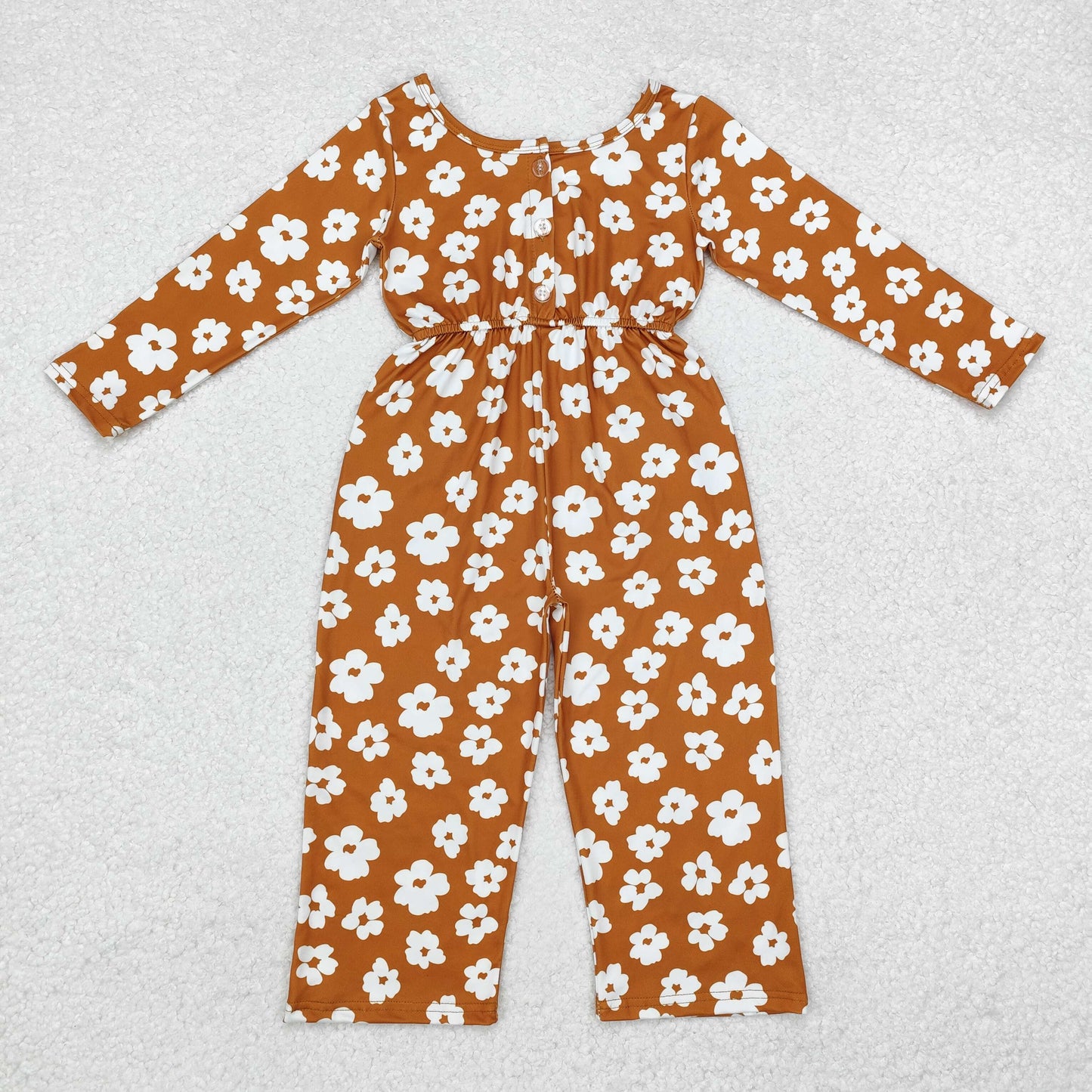 Sibling Baby Girls Kids Long Sleeve Flower Pockets Pants Jumpsuits RTS