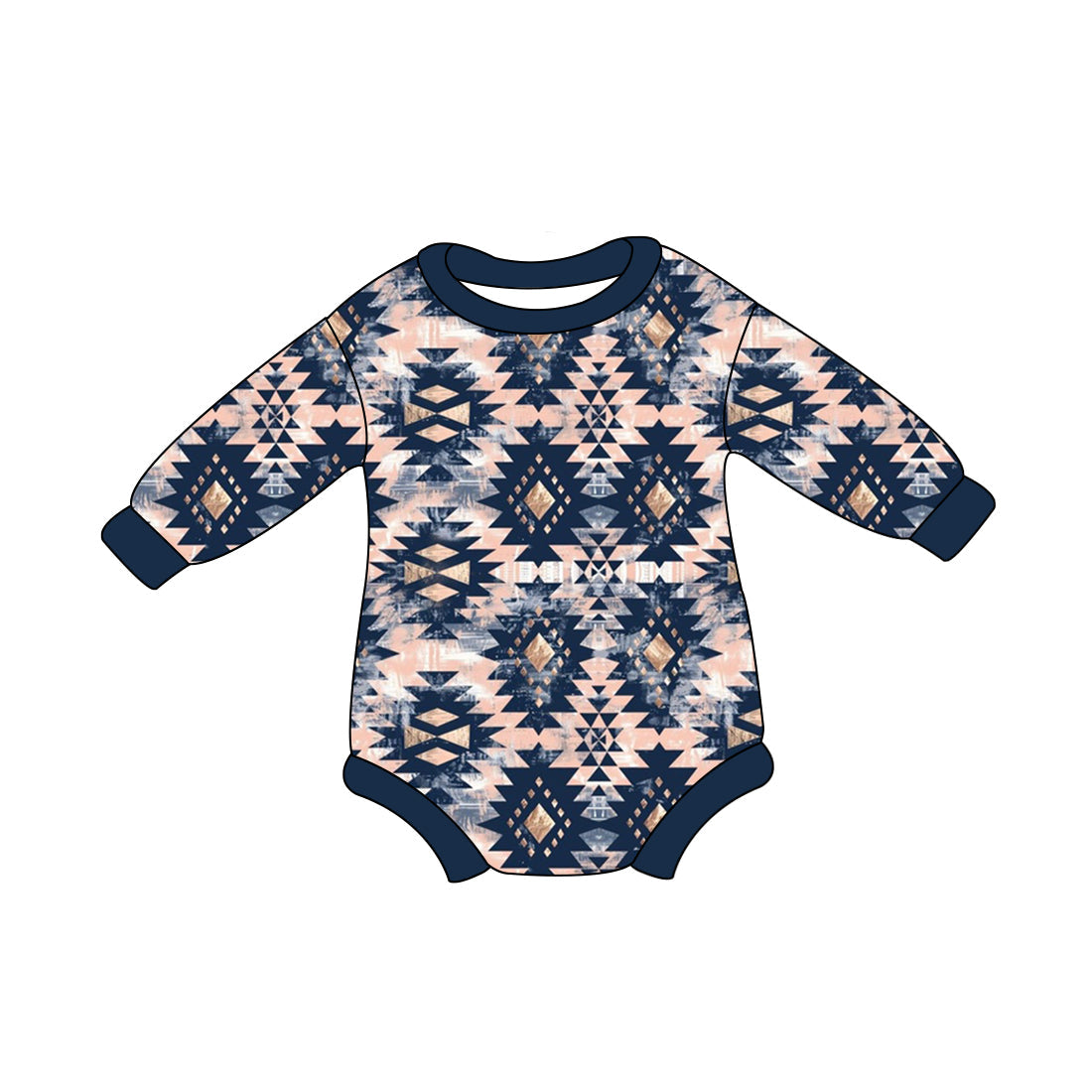 Pre-order Baby Boy Infant Western Aztec Bubble Romper