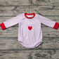 Baby Girl Infant Pink Stripes Heart Pocket Bubble Romper