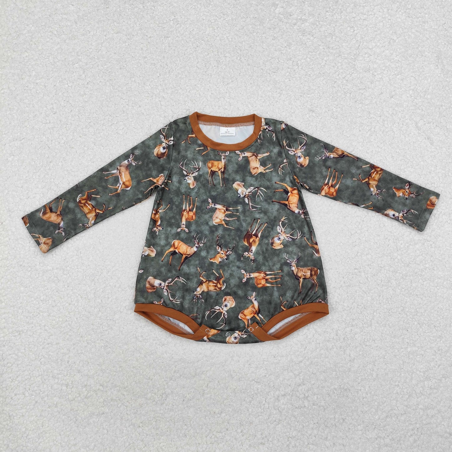 Sibling Baby Kids Toddler Long Sleeves Dogs Ducks Deer Hunting Bubble Rompers