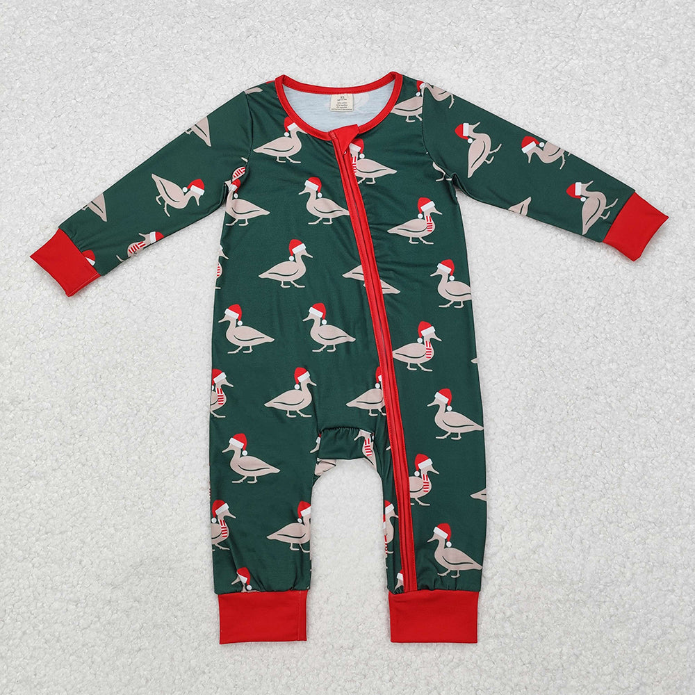 Baby Boy Girl Adult Christmas Ducks Sibling Family Bamboo Romper Pajamas Set